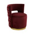 Bola Accent Chair - Wine Velvet Fabric