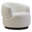 Bordo Swivel Chair - Curved - Cream Fabric