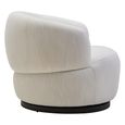 Bordo Swivel Chair - Curved - Cream Fabric