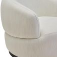 Bordo Swivel Chair - Curved - Cream Fabric