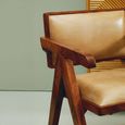 Buffalo Armchair - Beige - Leather with Wood