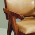 Buffalo Armchair - Beige - Leather with Wood