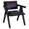 Buffalo Armchair - Black - Leather with Wood