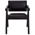 Buffalo Armchair - Black - Leather with Wood