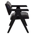 Buffalo Armchair - Black - Leather with Wood
