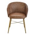 Buffalo Chair - Grey - Leather with Gold Metal Legs