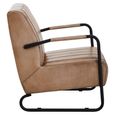 Buffalo Lounge Chair - Grey - Leather with Metal Legs