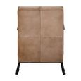 Buffalo Lounge Chair - Grey - Leather with Metal Legs