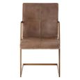 Buffalo Accent Chair - Swivel - Grey - Leather with Gold Metal