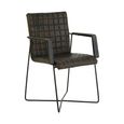 Buffalo Weave Chair - Grey - Leather with Metal