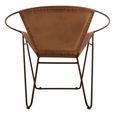 Buffalo Iron Chair - Light Brown - Leather