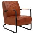 Buffalo Lounge Chair - Tan - Leather with Metal Legs