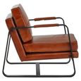 Buffalo Armchair - Tan - Leather with Black Metal