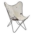 Buffalo Butterfly Chair - White and Black Cowhide