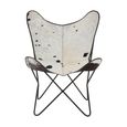 Buffalo Butterfly Chair - White and Black Cowhide