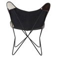 Buffalo Butterfly Chair - White and Black Cowhide