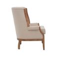 Cabra Armchair - Cream Fabric with Mahogany Wood