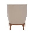 Cabra Armchair - Cream Fabric with Mahogany Wood