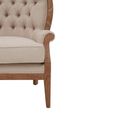 Cabra Armchair - Cream Fabric with Mahogany Wood