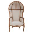 Cabra Dome Armchair - Cream Fabric with Wood Frame