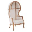 Cabra Dome Armchair - Cream Fabric with Wood Frame