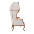 Cabra Dome Armchair - Cream Fabric with Wood Frame