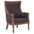 Cabra Armchair - Graphite Grey Fabric with Mahogany Wood Frame
