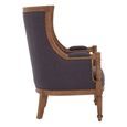 Cabra Armchair - Graphite Grey Fabric with Mahogany Wood Frame