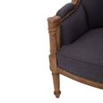 Cabra Armchair - Graphite Grey Fabric with Mahogany Wood Frame