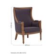 Cabra Armchair - Graphite Grey Fabric with Mahogany Wood Frame