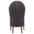 Cabra Dome Armchair - Graphite Grey Fabric with Wood Frame