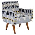 Cefena Armchair - Blue Fabric - Kilim Style