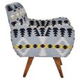 Cefena Armchair - Blue Fabric - Kilim Style