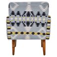 Cefena Armchair - Blue Fabric - Kilim Style