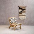 Cefena Lounge Chair - White and Black Fabric - Berber Style
