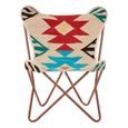 Cefena Butterfly Chair - Cream Fabric with Rose Gold