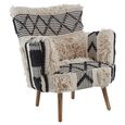 Cefena Armchair - White Fabric - Berber Style