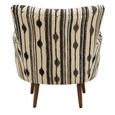Cefena Armchair - White and Black Fabric with Flared Arms