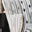 Cefena Armchair - White and Black Fabric with Flared Arms