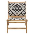 Cefena Chair - White and Black Fabric - Berber Style