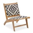 Cefena Chair - White and Black Fabric - Berber Style