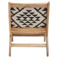 Cefena Chair - White and Black Fabric - Berber Style