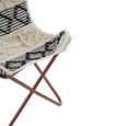 Cefena Butterfly Chair - White and Black Fabric with Rose Gold