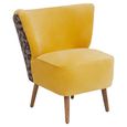 Cefena Chair - Yellow Velvet Fabric