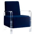 Clarence Accent Chair - Blue Velvet Fabric