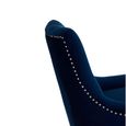 Clarence Chair - Blue Velvet Fabric - with Button Tufted Design