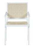 Clearance - Jeanne Rattan Armchair, White Wooden Frame with Natural Cane Back - Brand New Item