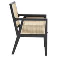Corso Armchair - Black Wood and Rattan