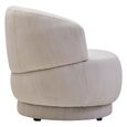 Dale Chair - Curved - Ivory Linen Fabric
