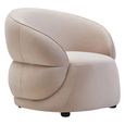 Darla Chair - Curved - Stone Velvet Fabric